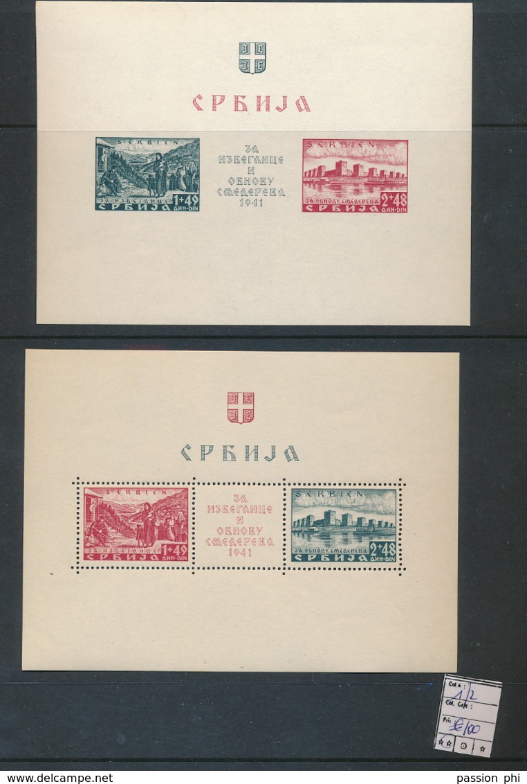 SERBIA WWII YVERT 1/2 MNH - Serbie