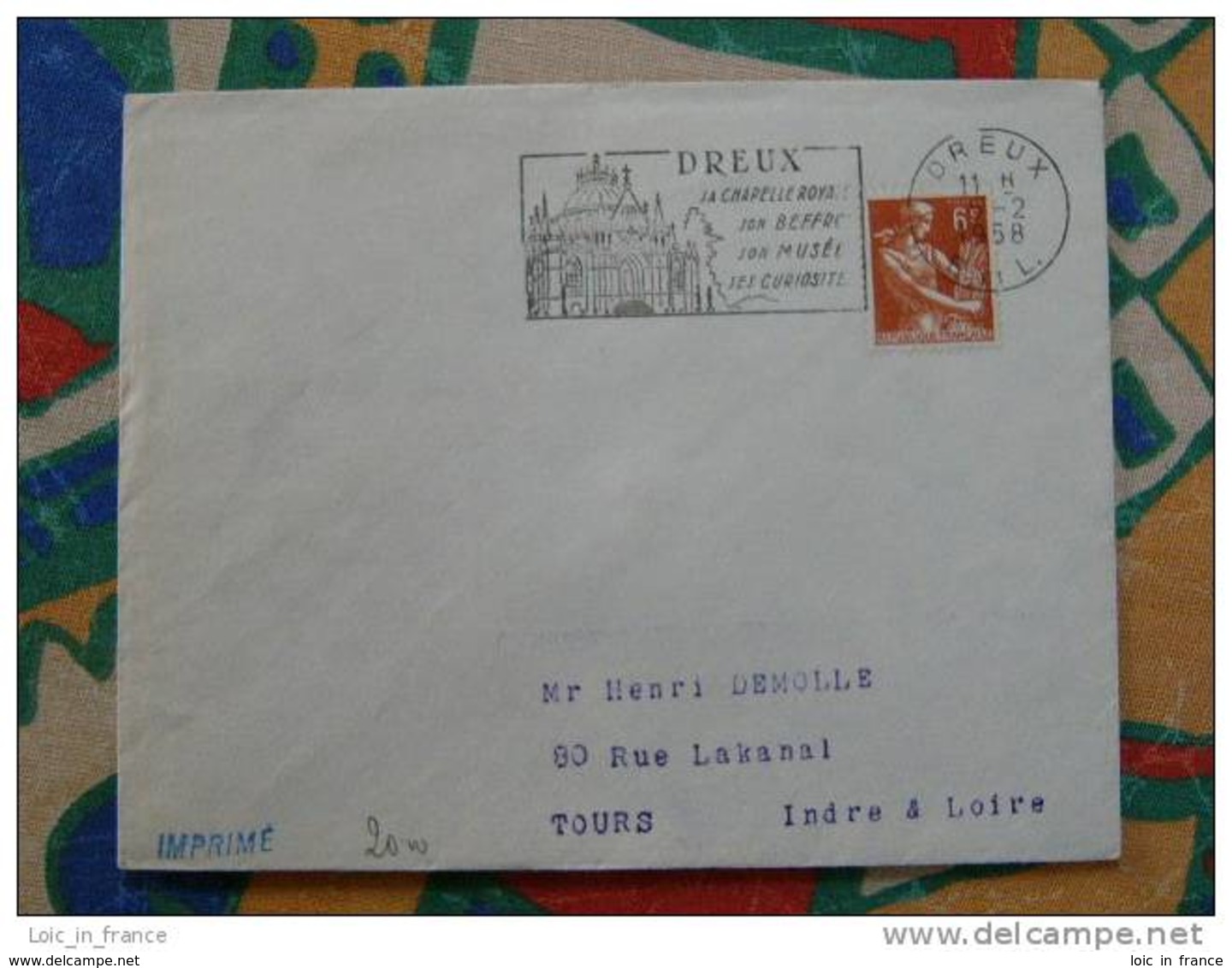 Flamme Dreux Chapelle Royale - Dpt 28 Eure Et Loir - Flamme Sur Lettre Postmark On Cover - Oblitérations Mécaniques (flammes)