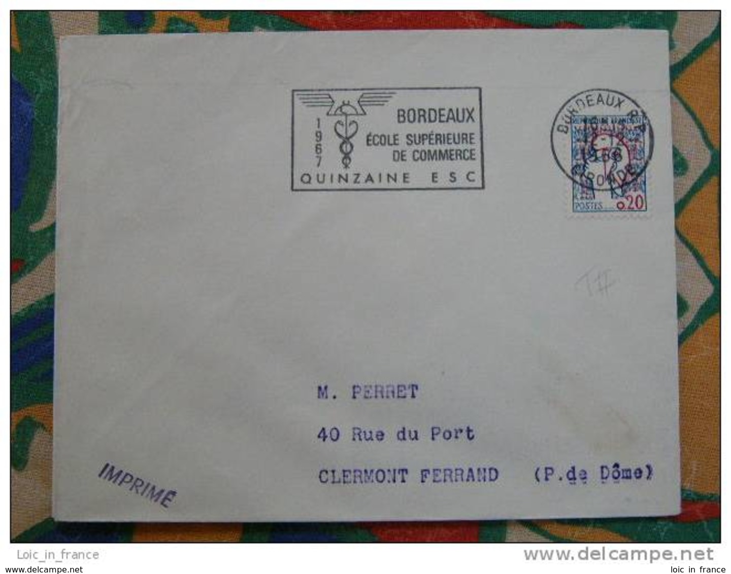 Flamme Bordeaux Quinzaine ESC 1967 - Dpt 33 Gironde - Flamme Sur Lettre Postmark On Cover - Oblitérations Mécaniques (flammes)