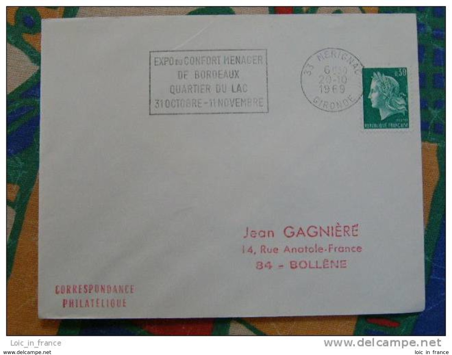 Flamme Mérignac Expo Confort Ménager 1969 - Dpt 33 Gironde - Flamme Sur Lettre Postmark On Cover - Oblitérations Mécaniques (flammes)