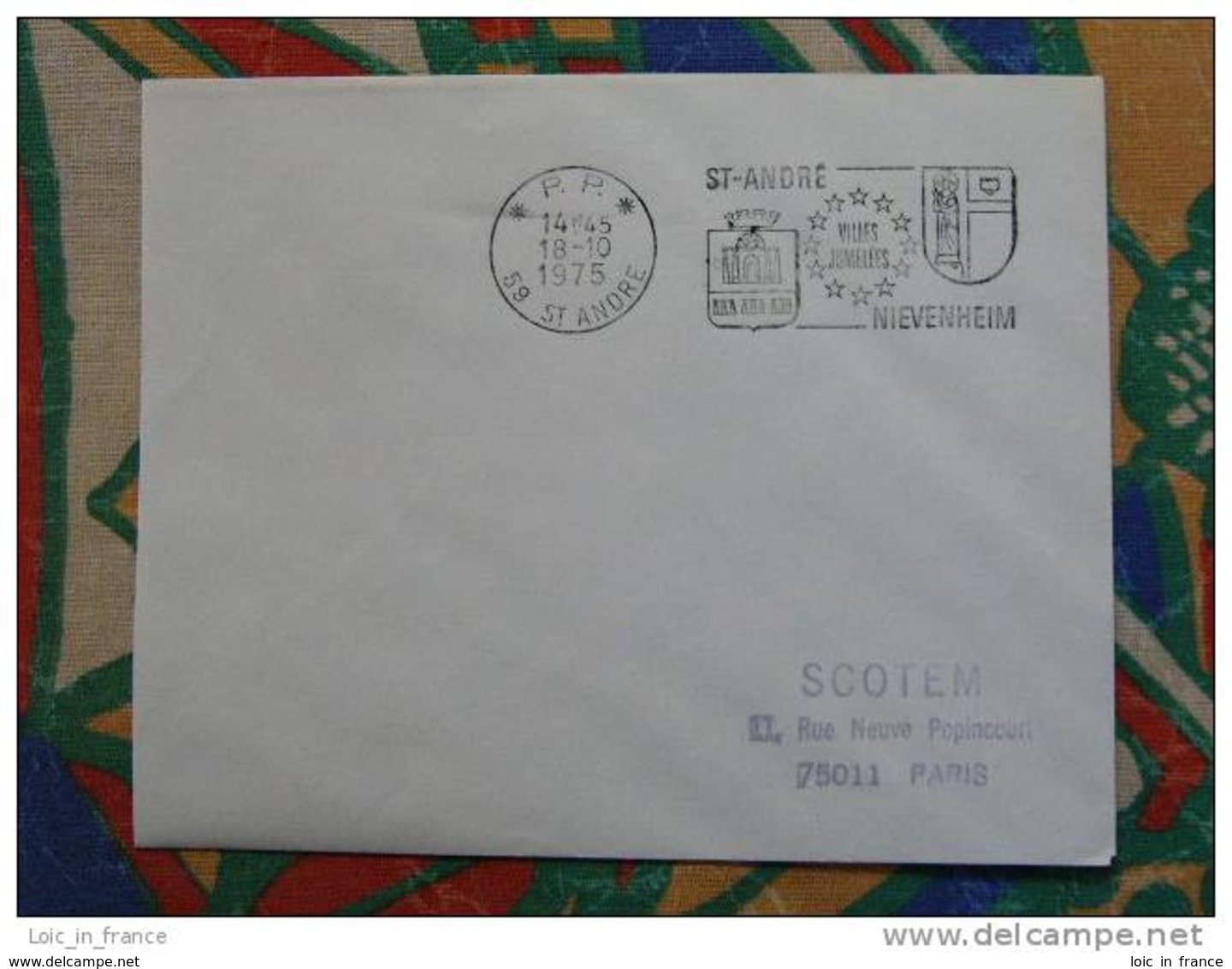 Flamme St André Jumelage 1975 PP Port Payé - Dpt 59 Nord - Flamme Sur Lettre Postmark On Cover - Oblitérations Mécaniques (flammes)