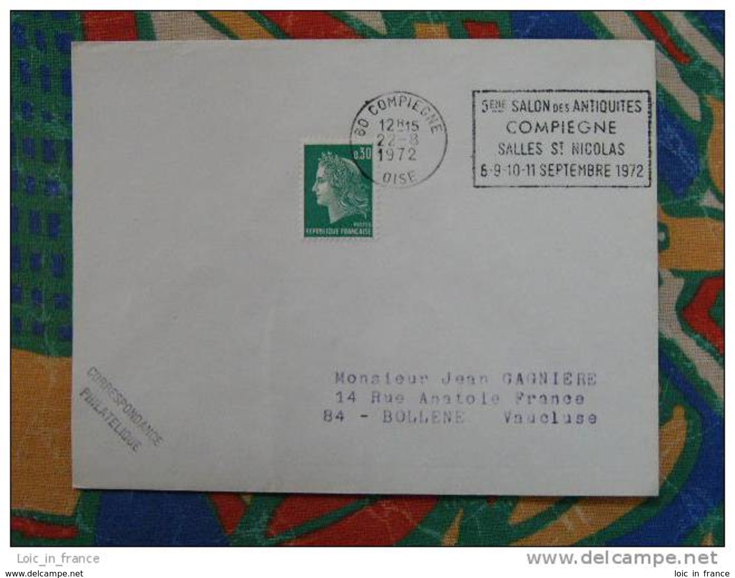 Flamme Compiègne Salon Antiquités Salle Saint Nicolas 1972 - Dpt 60 Oise - Flamme Sur Lettre Postmark On Cover - Oblitérations Mécaniques (flammes)