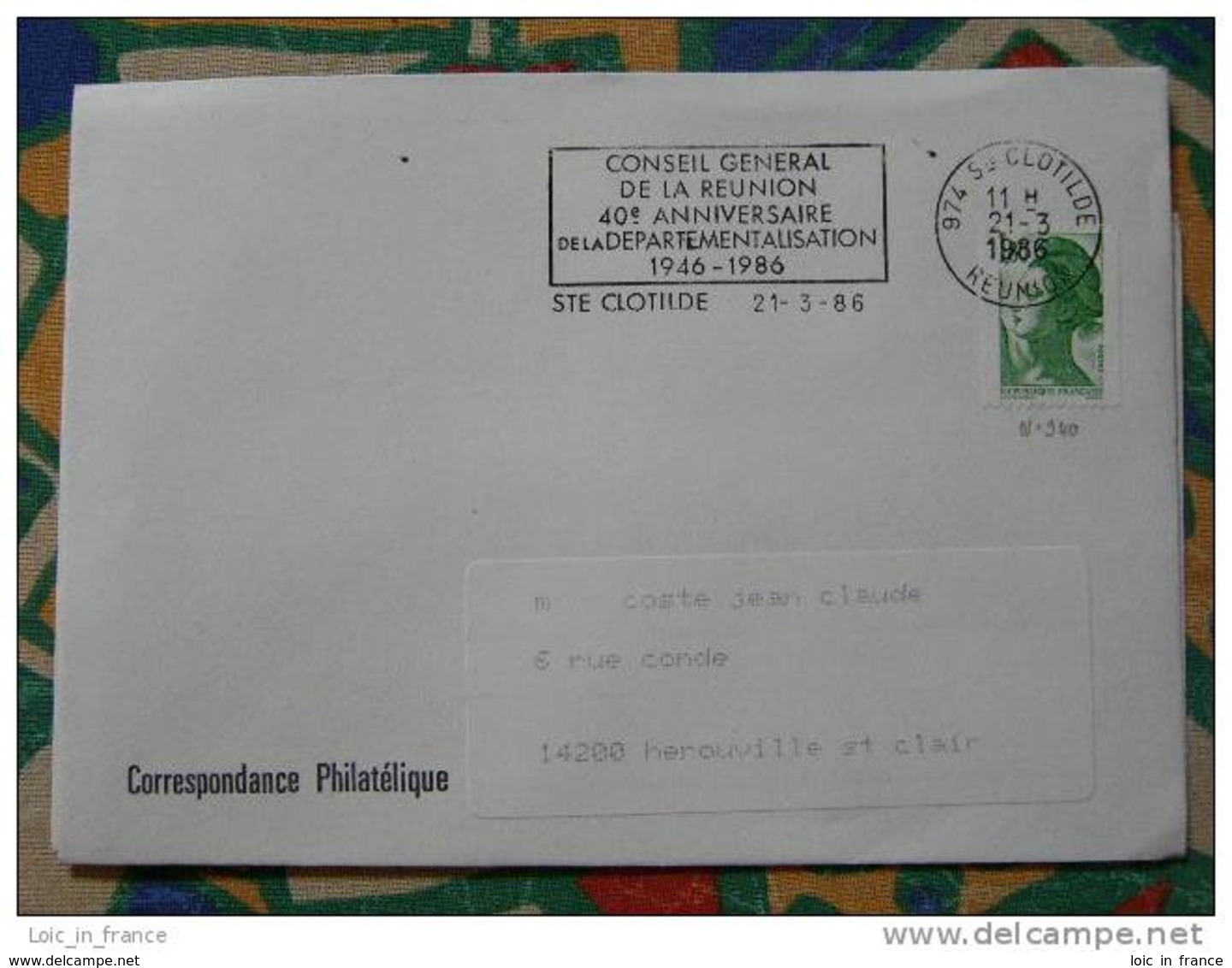 Flamme Sainte Clothilde 40ème Anniv Départementalisation - Dpt 974 Réunion - Flamme Sur Lettre Postmark On Cover - Oblitérations Mécaniques (flammes)