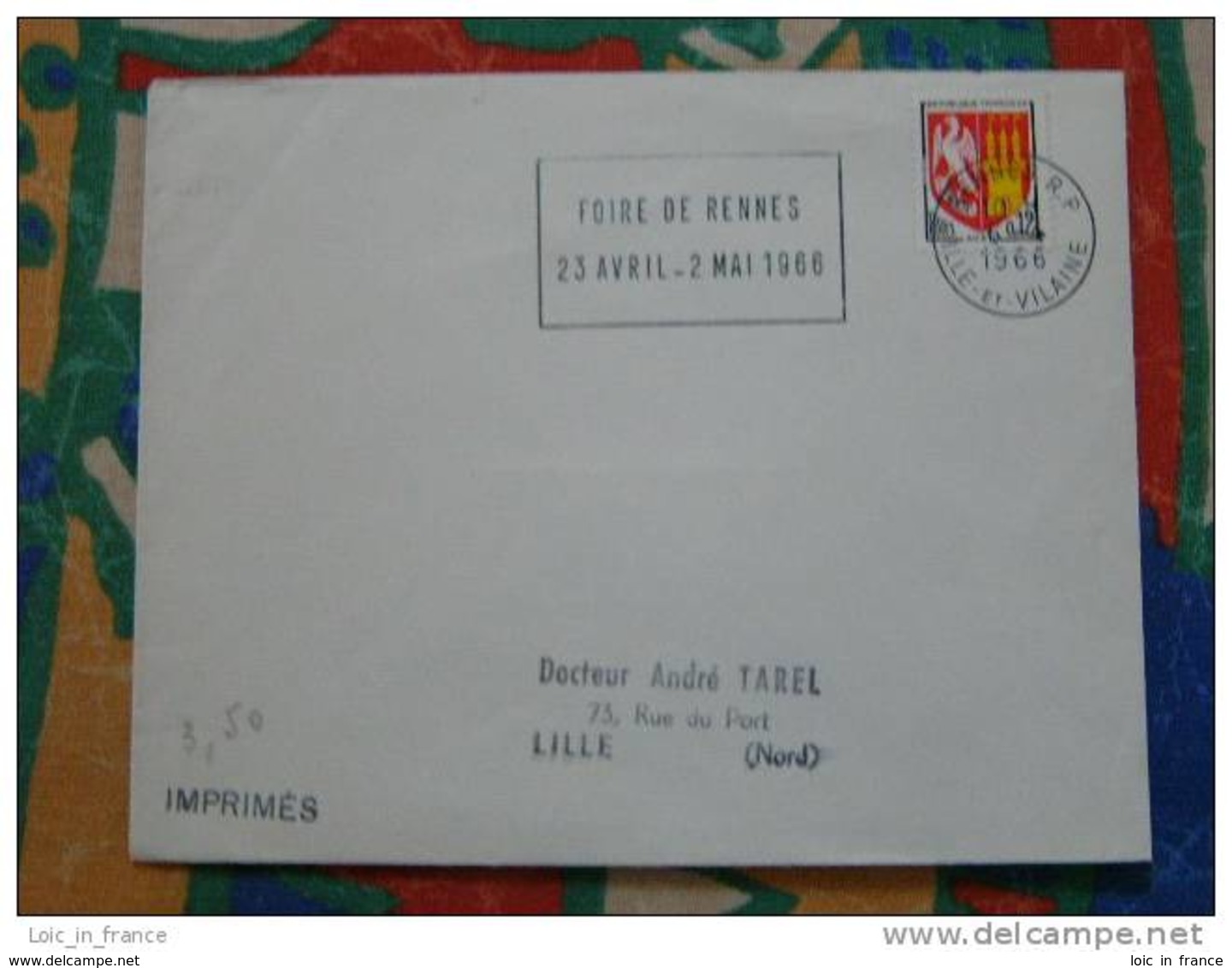 Flamme Rennes RP Foire 1966 - Dpt 35 Ille Et Vilaine - Flamme Sur Lettre Postmark On Cover - Oblitérations Mécaniques (flammes)