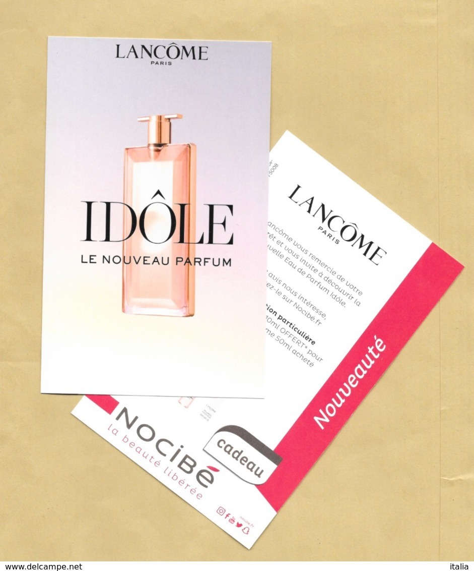 Carte Promo Perfume Card IDOLE * LANCOME * NOCIBE * 8,5 X 13,5 Cm *** 1 EX - Modernes (à Partir De 1961)