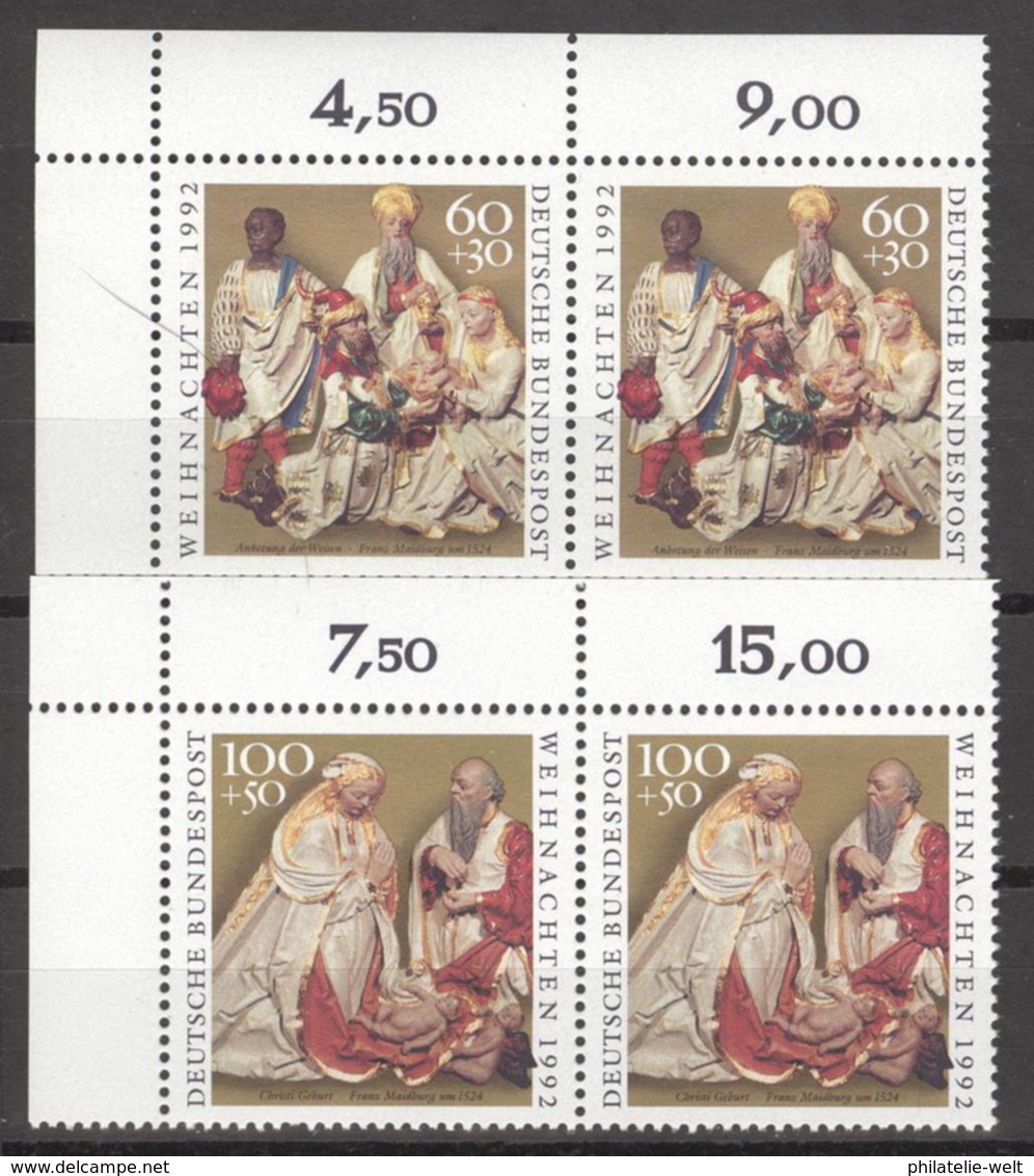 BRD 2x1639/40 Eckrandpaar ** Postfrisch - Ongebruikt