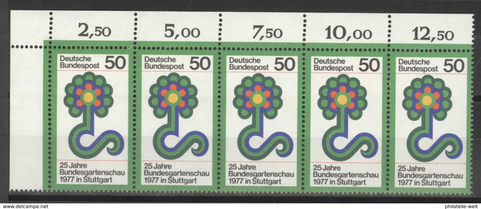 BRD 5x927 Eckrandfünferstreifen ** Postfrisch - Ungebraucht