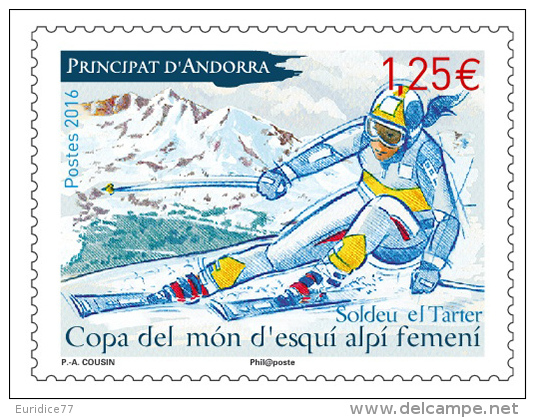 French Andorra 2016 -  Coupe Du Monde Féminine De Ski Alpin Mnh - Nuevos