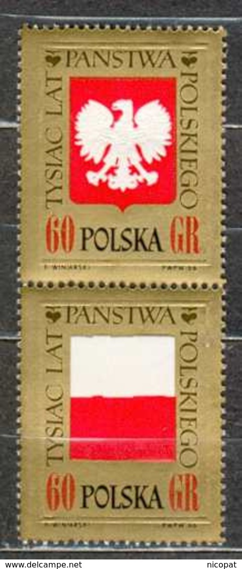 POLAND MNH ** 1539-1540 AIGLE ET DRAPEAU - Ungebraucht