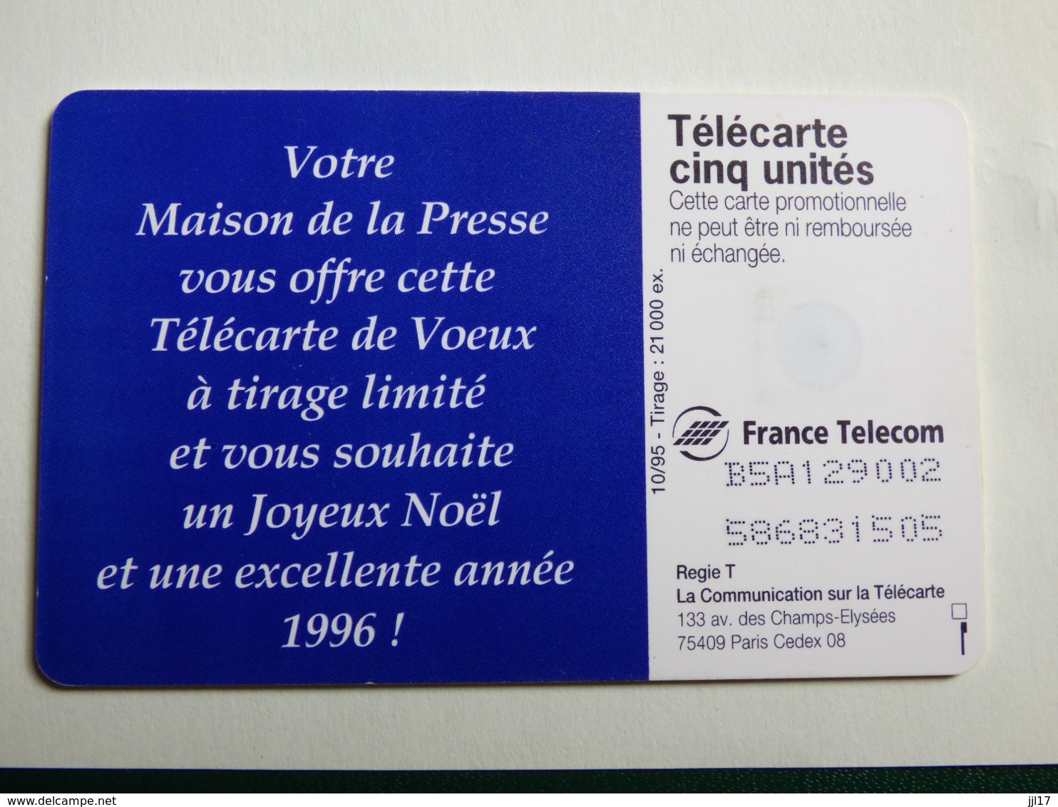 Télécarte 5 Unités GN189 "Maison De La Presse" 10/95 - GEM1B - TBE - 5 Eenheden