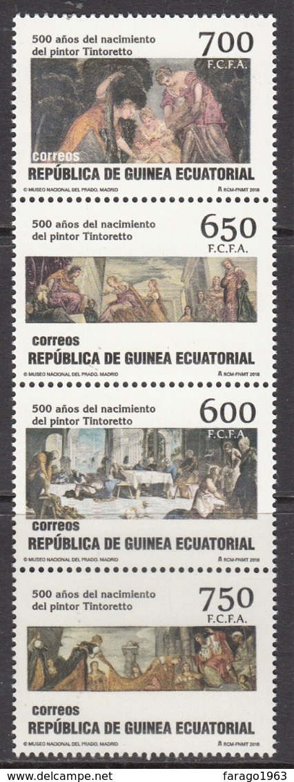 2018 Equatorial Guinea Art Paintings Tinteretto Complete Strip Of 4 MNH - Equatoriaal Guinea