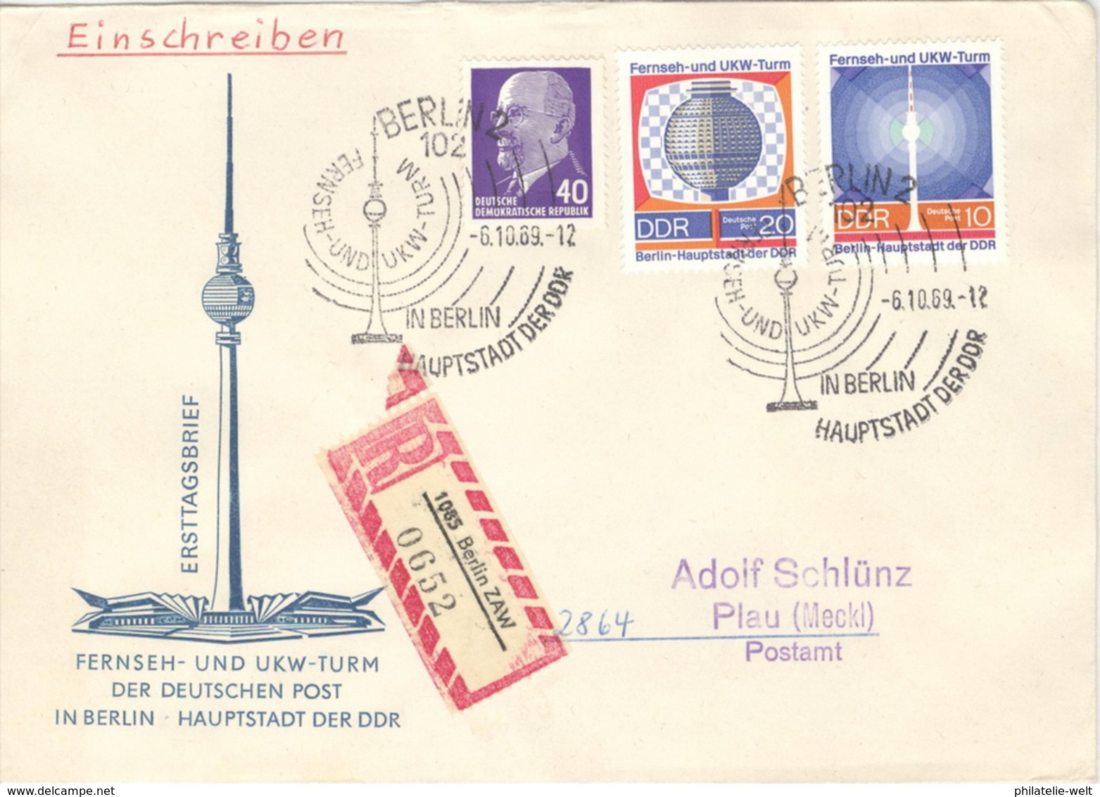 DDR 1509/10,936 Auf R-FDC - Lettres & Documents