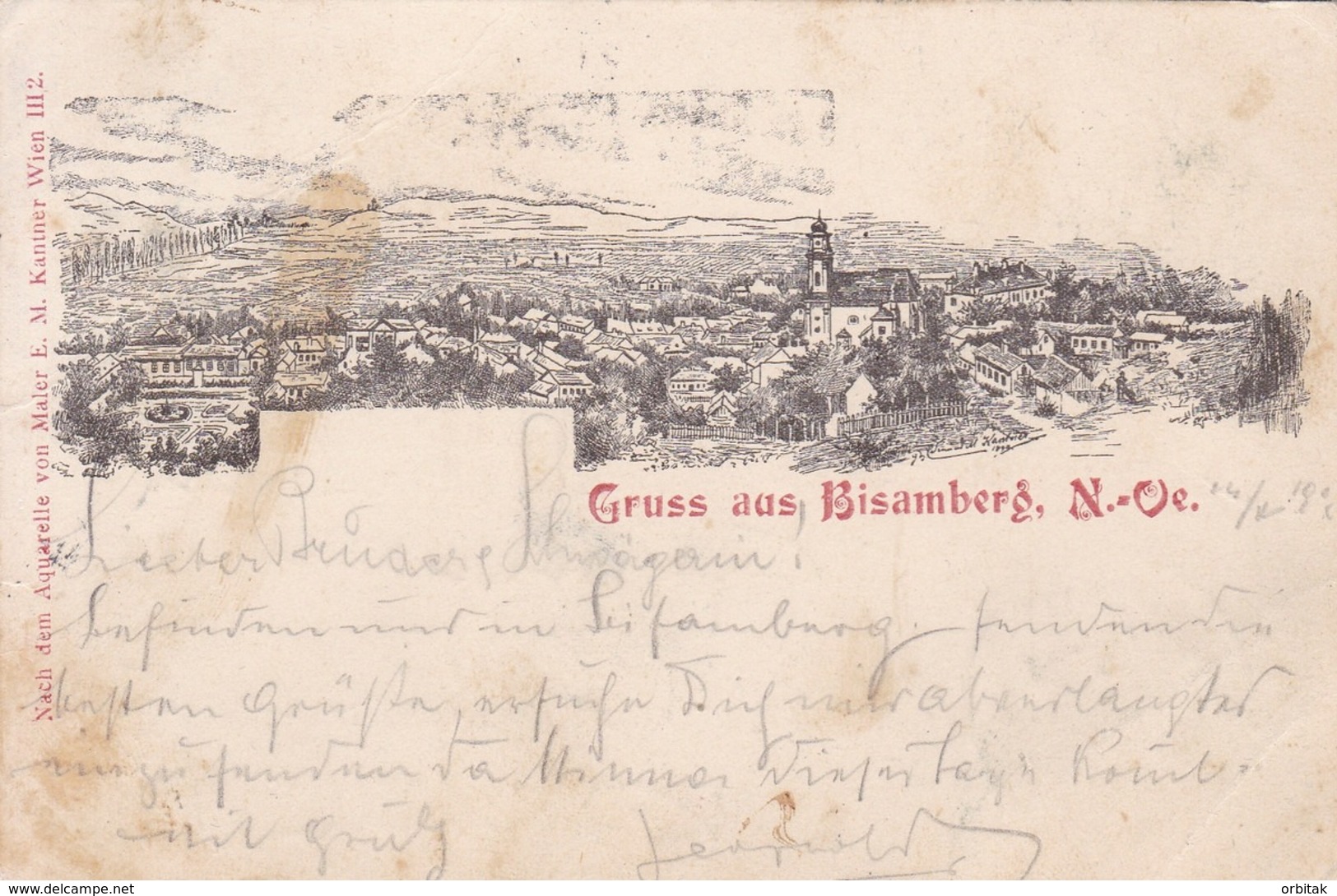 Bisamberg * Gesamtansicht, Sign. E.M.Kantner * Österreich * AK722 - Korneuburg