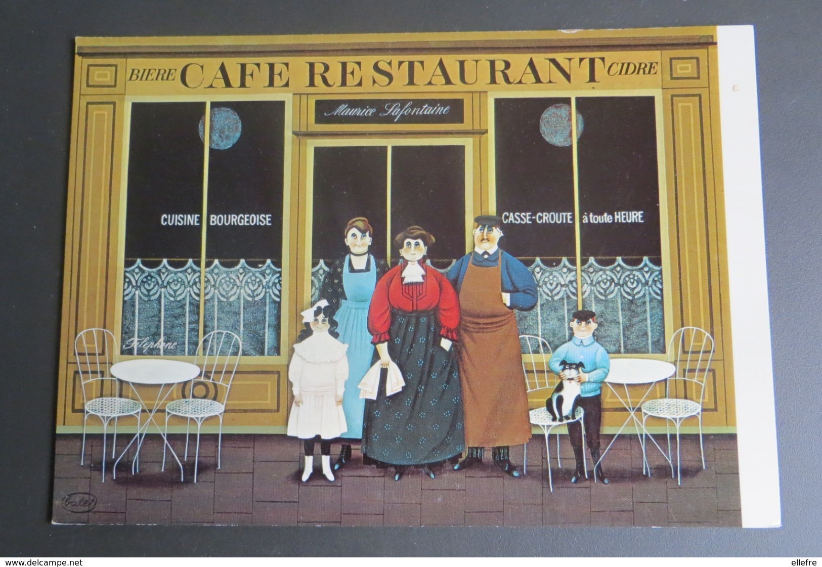 CPM Jan Balet Maurice Lafontaine,  Café Restaurant Peinture Vaine - Autres & Non Classés