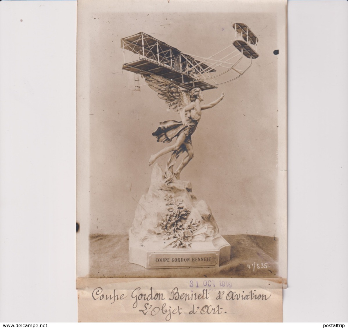 COUPE GORDON BENNETT D'AVIATION L'OBJET D'ART  18*13CM Maurice-Louis BRANGER PARÍS (1874-1950) - Aviación