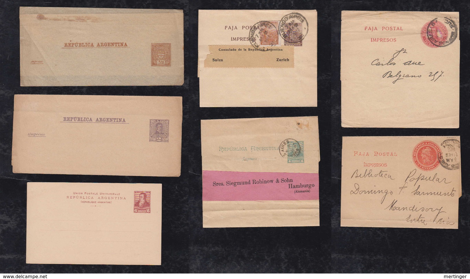 Argentina Collection 7 Postal Stationery Ca. 1890-1920 Used + Mint - Collections, Lots & Séries