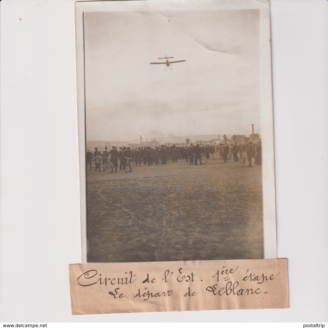 CIRCUIT DE L'EST 1ÈRE ÉTAPE LE DÉPART DE LEBLANC  18*13CM Maurice-Louis BRANGER PARÍS (1874-1950) - Aviación