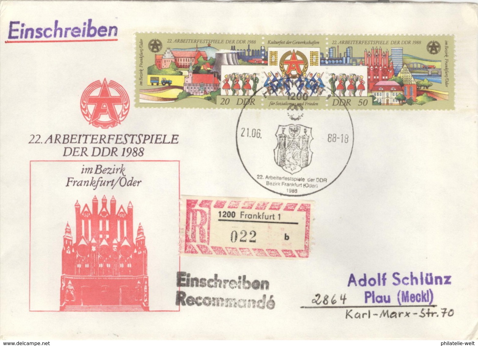 DDR 3168/69 Auf R-Brief - Briefe U. Dokumente