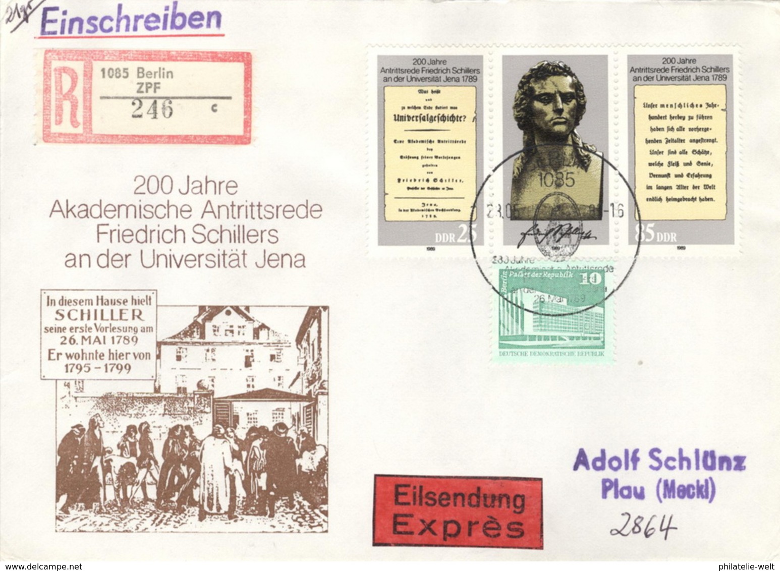 DDR 3254/55,2484 Auf R-Eilboten-Brief - Briefe U. Dokumente