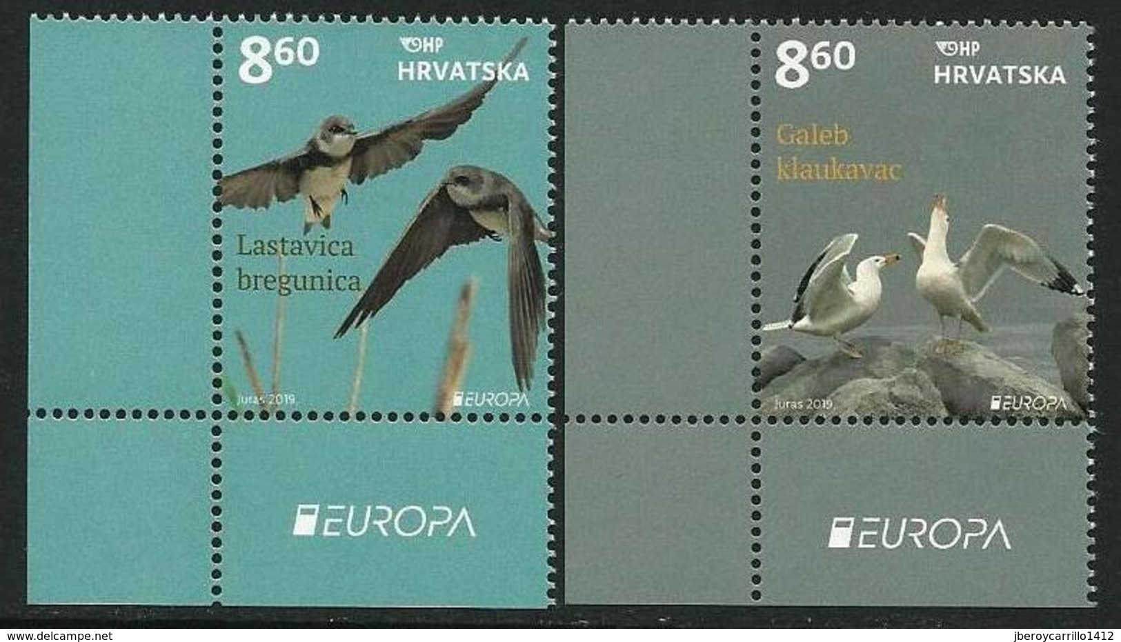 CROACIA /CROATIA /KROATIEN /HRVATSKA  -EUROPA 2019 -NATIONAL BIRDS.-"AVES -BIRDS -VÖGEL-OISEAUX"- SERIE CH-EUROPA - 2019