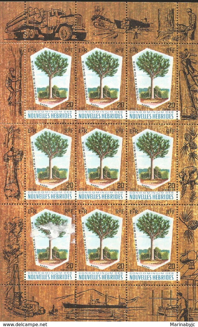 J) 2000 FRANCE, CONDOMINIUM OF NEW HEBRIDES, TREE, KAORI WOOD INDUSTRY, SOUVENIR SHEET - Covers & Documents