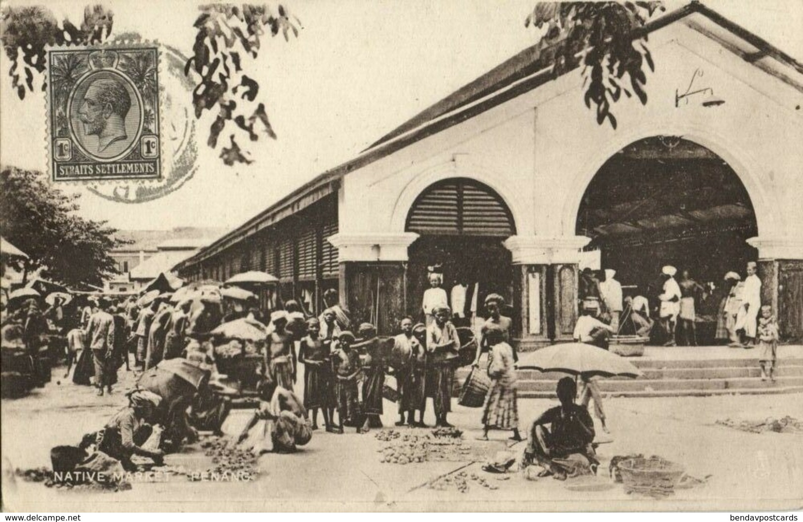 Straits Settlements, Malay Malaysia, PENANG, Native Market (1910s) Tuck Postcard - Malaysia