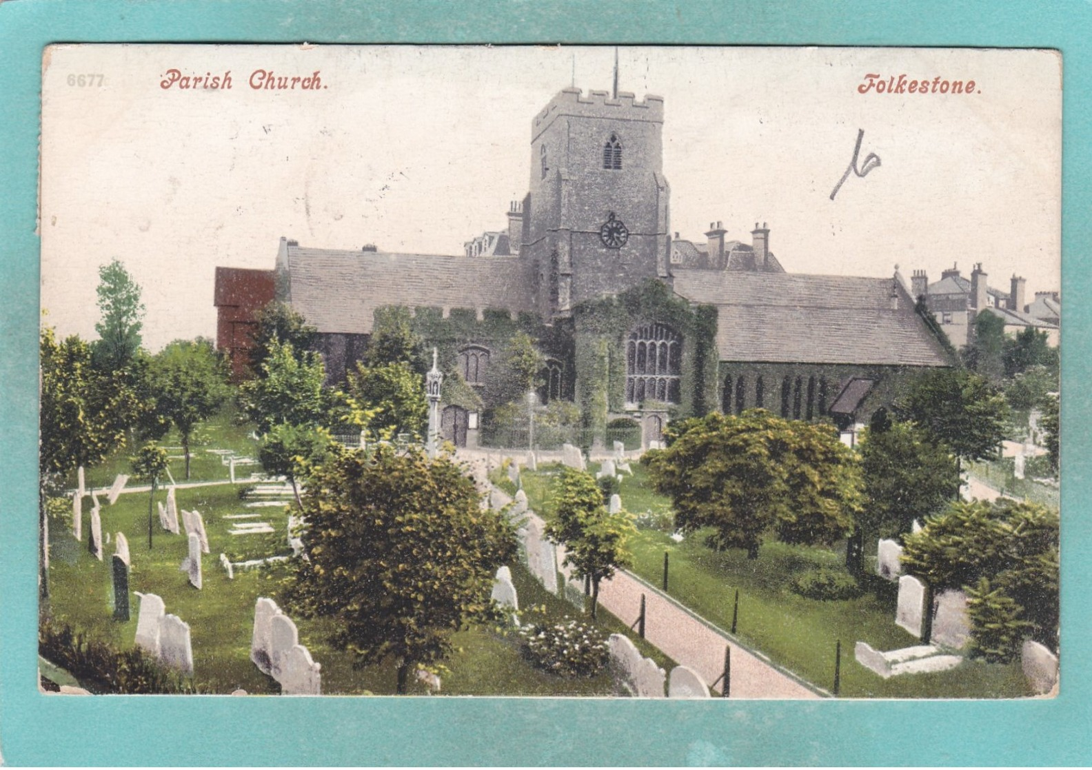 Small Old Post Card Of Parish Church,Folkestone,Kent,England.,S73. - Folkestone