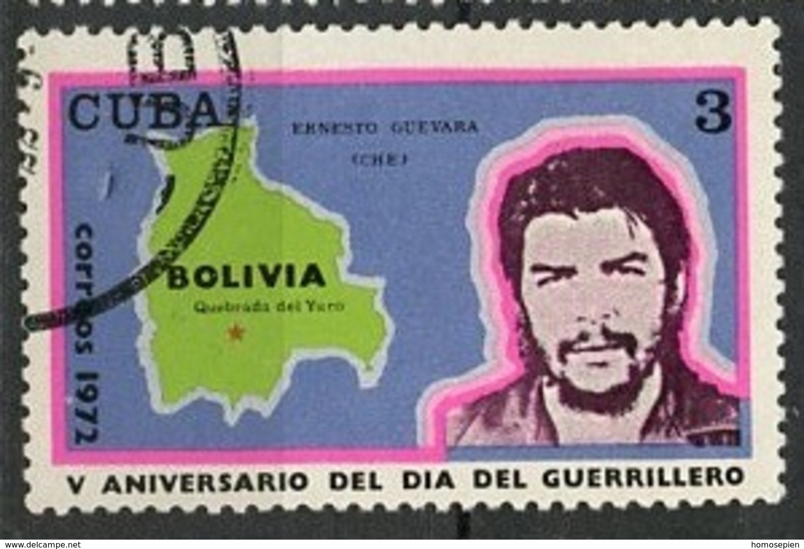 Cuba - Kuba 1972 Y&T N°1615 - Michel N°1813 (o) - 3c E Che Guevara - Oblitérés