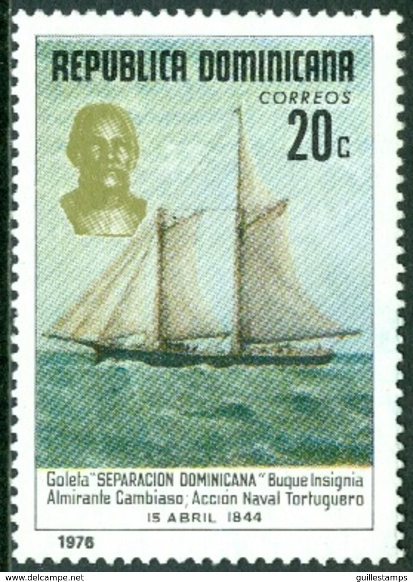 DOMINICAN REPUBLIC 1976 TORTUGA ISLAND BATTLE, NAVAL SHIP** (MNH) - Dominicaine (République)