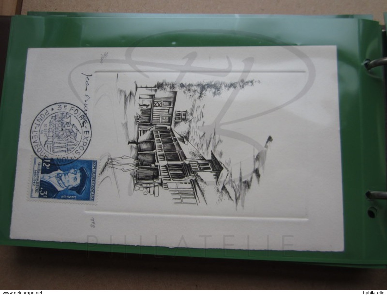 VEND TIMBRE DE FRANCE N° 1066 SUR CARTE " PONT L'EVEQUE 1956 " N° 26/200 !!! - Briefe U. Dokumente