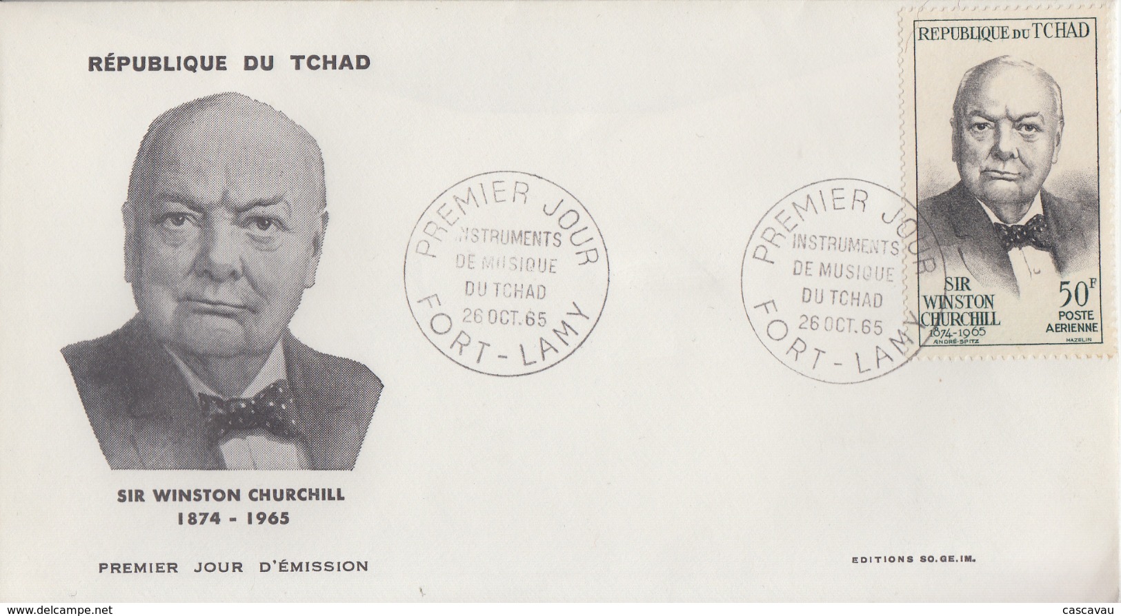 Enveloppe  FDC  1er  Jour   TCHAD    Sir   Winston  CHURCHILL    1965 - Sir Winston Churchill