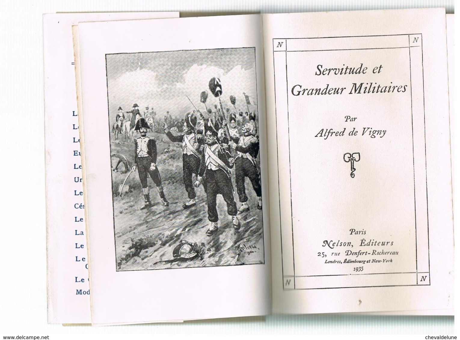 ALFRED DE VIGNY : SERVITUDE ET GRANDEUR MILITAIRES - COLLECTION NELSON - 1935 - Otros Clásicos