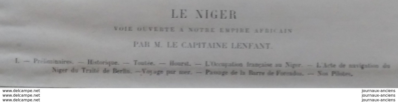 1903 LE NIGER - L'OCCUPATION FRANCAISE - PASSAGE DE LA BARRE FORCADOS - LE TOUR DU MONDE - 1900 - 1949