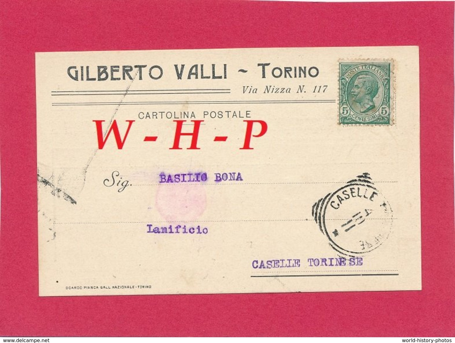CPA - TORINO - Carte Commerciale  GILBERTO VALLI - Via Nizza N° 117 TORINO - écrite Timbrée 10 Octobre 1911 - Trasporti