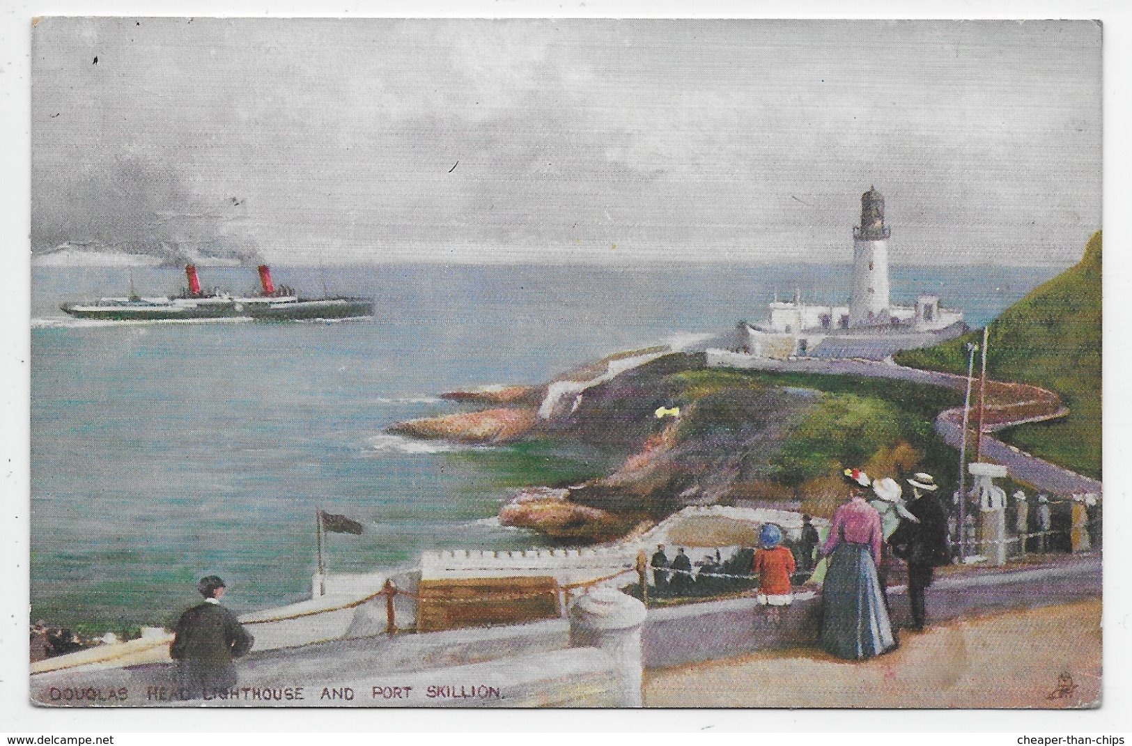 Douglas Head Lighthouse And Port Skillion - Tuck Oilette 1780 - Isle Of Man