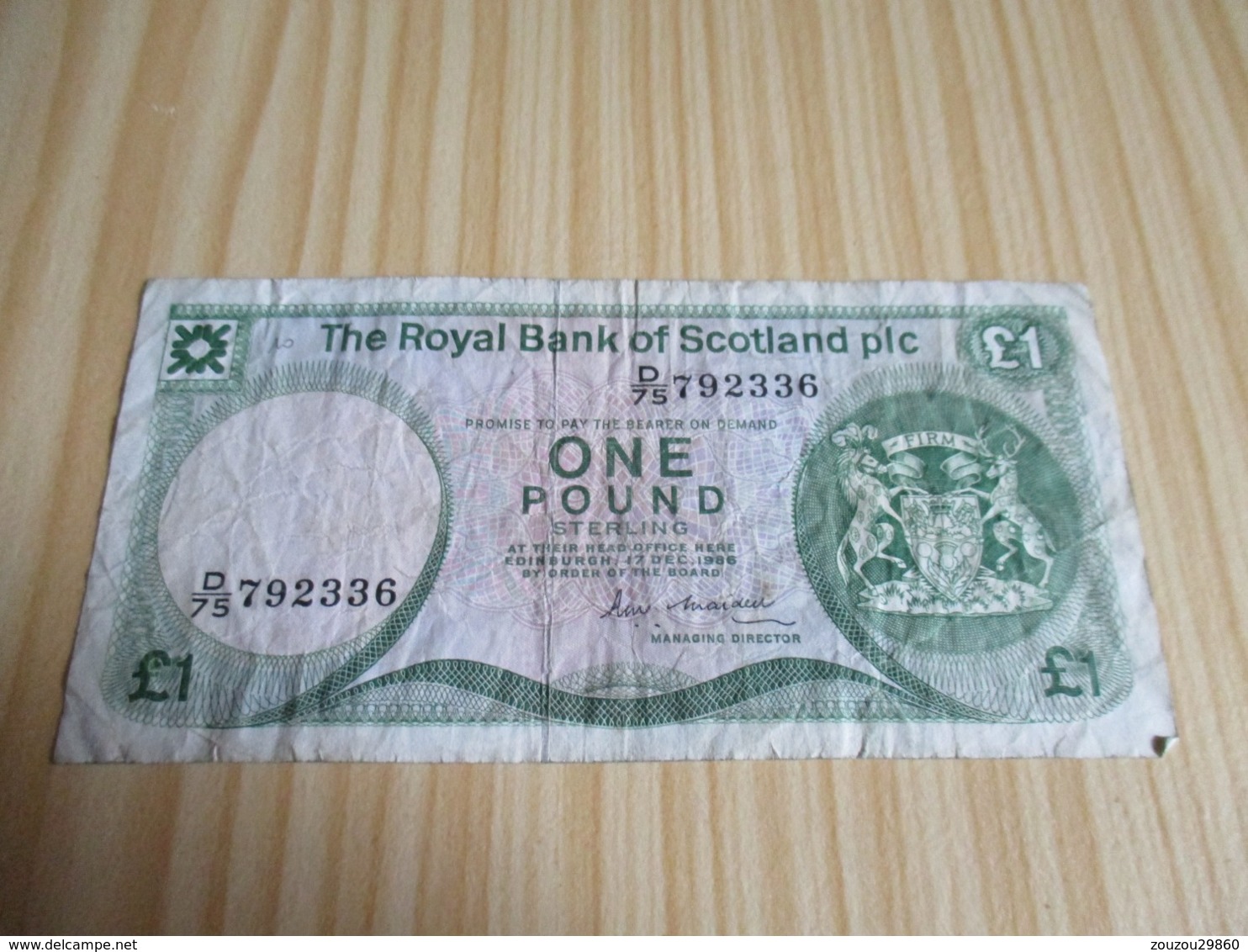 Ecosse.Billet 1 Livre Sterling 17/12/1986. - 1 Pound