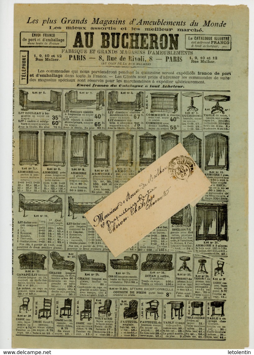 CACHET DES IMPRIMÉS "PARIS ? PP" SUR BANDE DE JOURNAL SUR PUB "AU BUCHERON" DE 1899 - 1877-1920: Période Semi Moderne