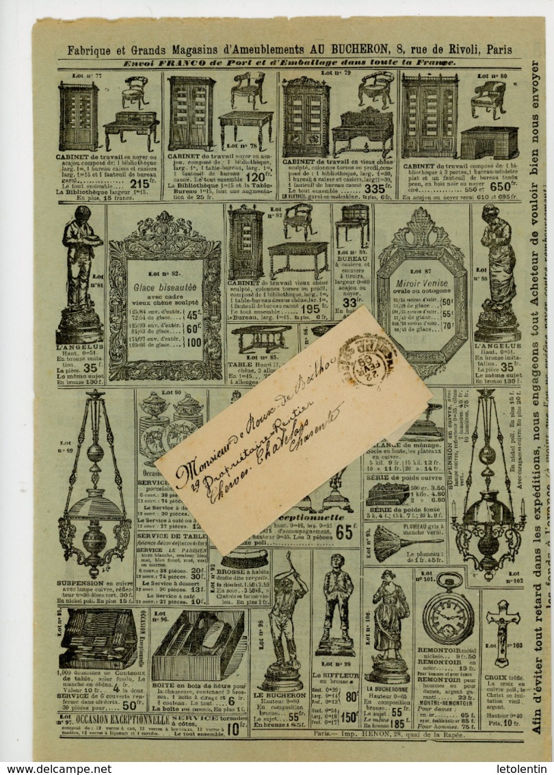 CACHET DES IMPRIMÉS "PARIS ? PP" SUR BANDE DE JOURNAL SUR PUB "AU BUCHERON" DE 1899 - 1877-1920: Semi Modern Period