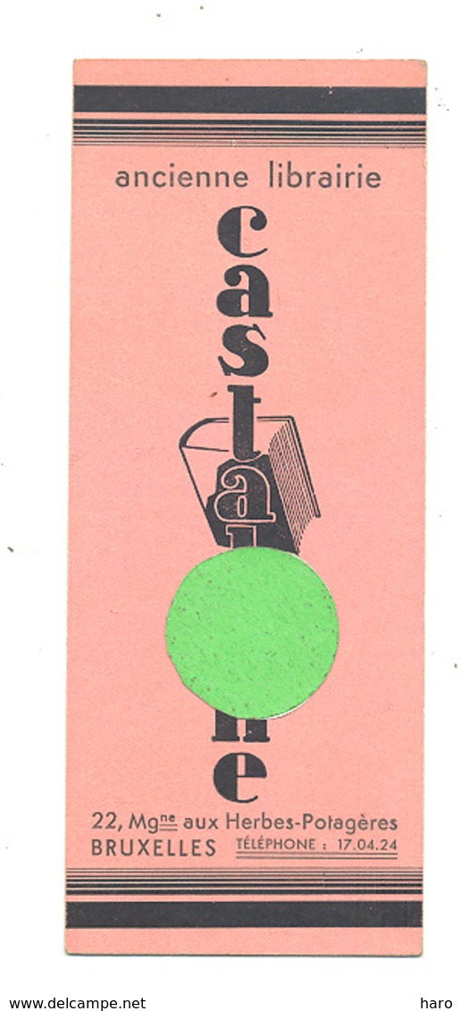 Marque-pages Publicitaire - Encres BOUHON - Librairie CASTAGNE à Bruxelles (B260) - Bookmarks