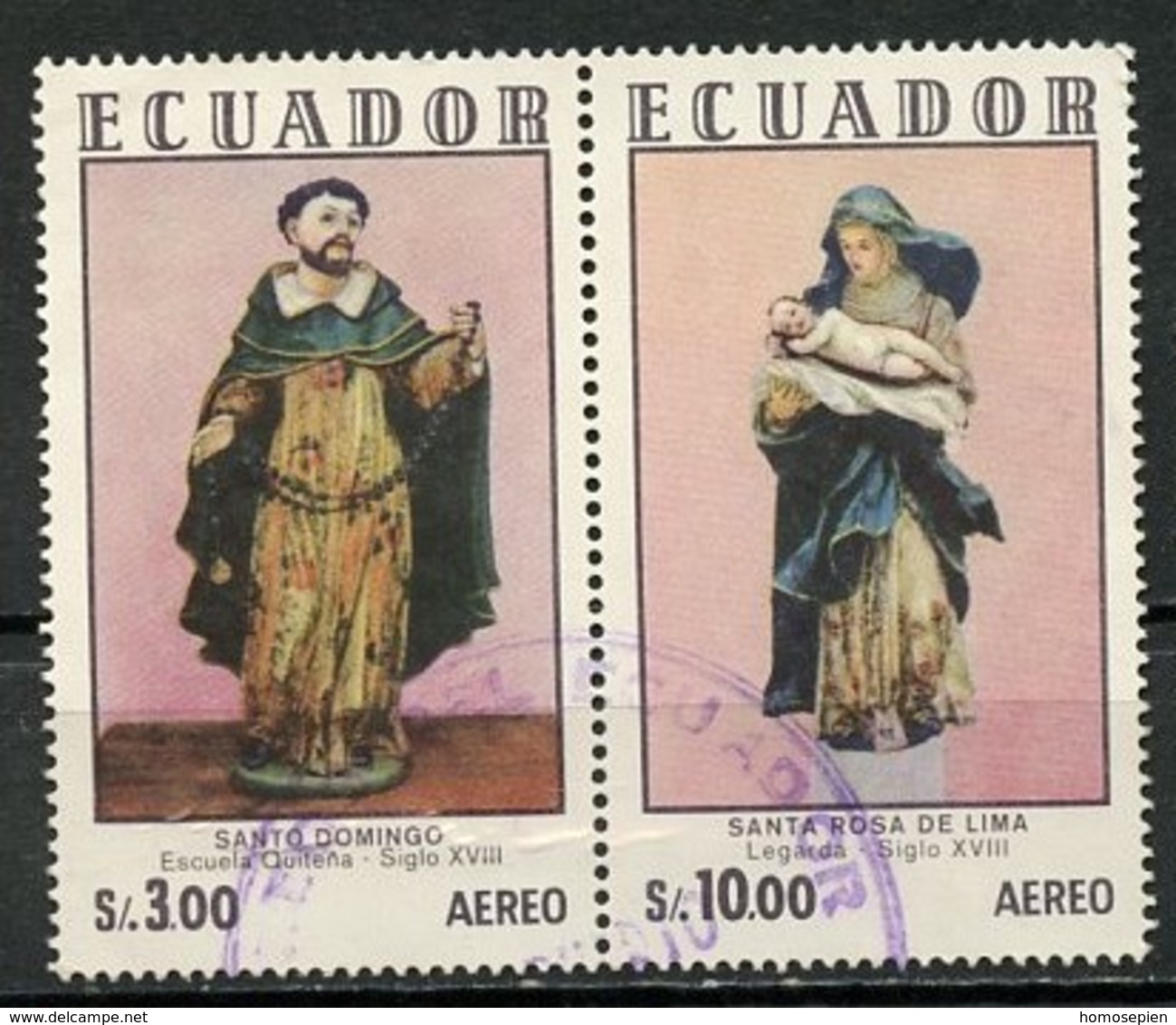 Equateur - Ecuador Poste Aérienne 1972 Y&T N°PA541 à 542 - Michel N°F(?) (o) - Sculptures Religieuses - Se Tennat - Ecuador