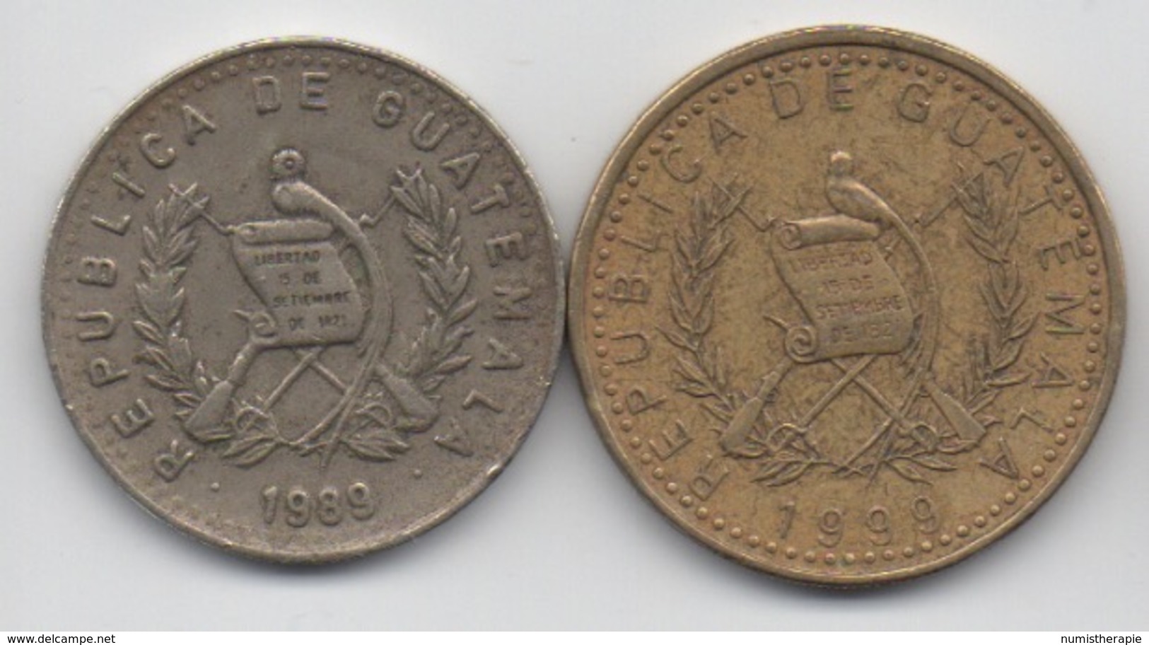 Guatemala : 25 Centavos 1989 & 1 Quetzal 1999 - Guatemala