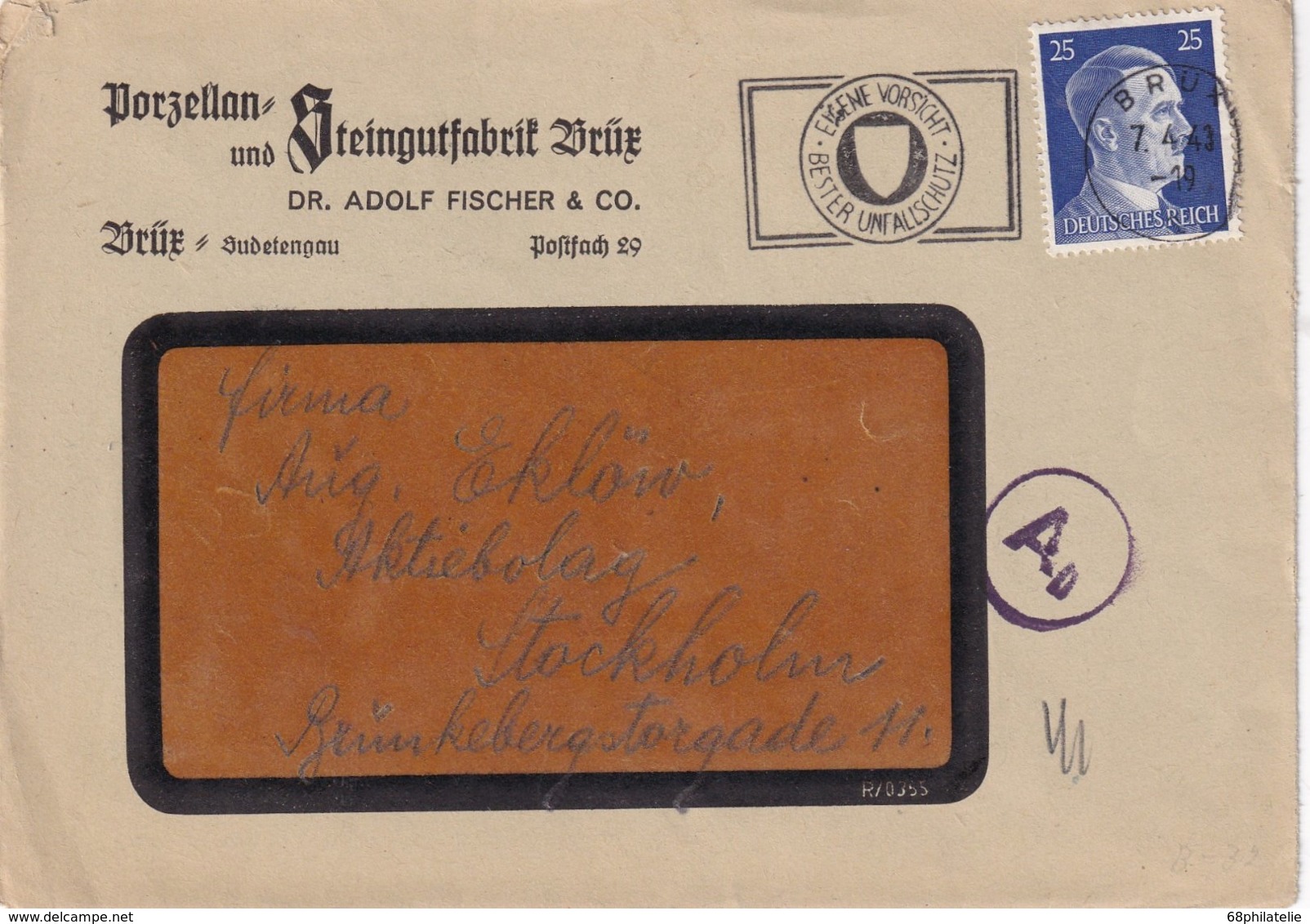 ALLEMAGNE 1943 LETTRE DE BRUX - Storia Postale