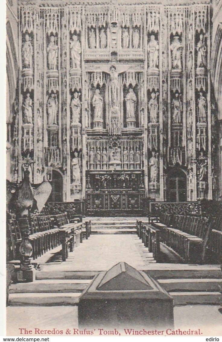 *** HAMPSHIRE  ***  Winchester Cathedral King Rufus 's Tomb Anr Reredos   -- Unused TTBE - Winchester