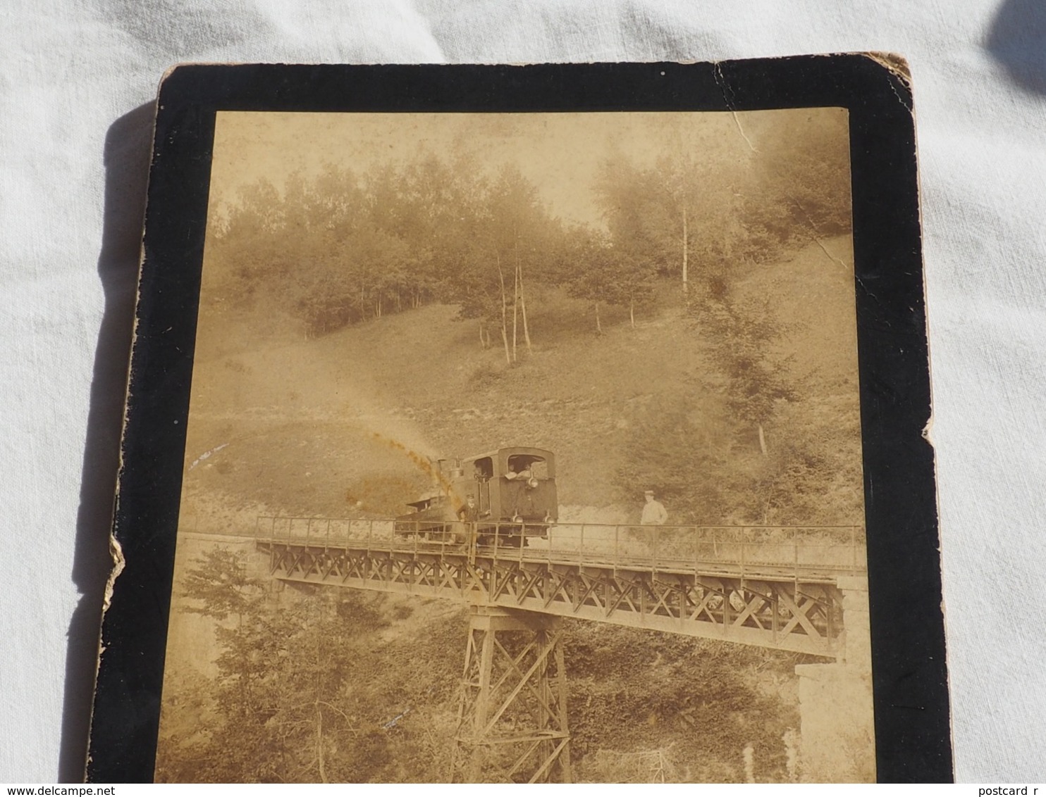 PHOTO  SUISSE. Chemin De Fer Des Rochers De Naye ANCIEN TRAIN VAPEUR SUR UN PONT Ph. Jullen Geneve - Treinen