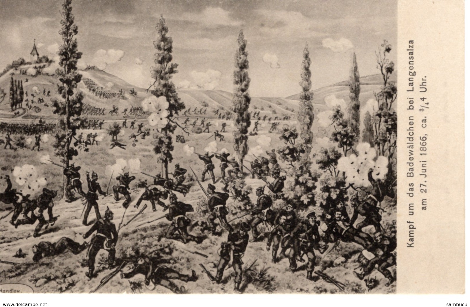 Kampf Um Das Badewäldchen Bei Langensalza Am 27. Juni 1866 - Schlacht Krieg Ca 1930 - Bad Langensalza