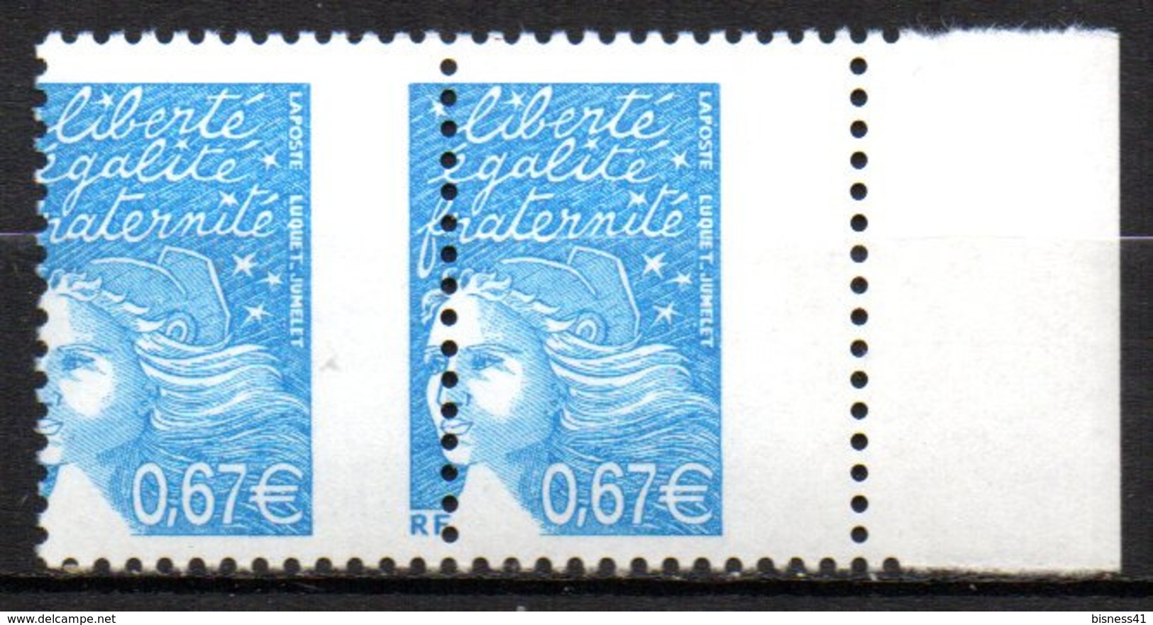 Col12 France Variété Marianne Luquet  N° 3453 / 3432  Piquage à Cheval Neuf XX MNH Luxe - Unused Stamps