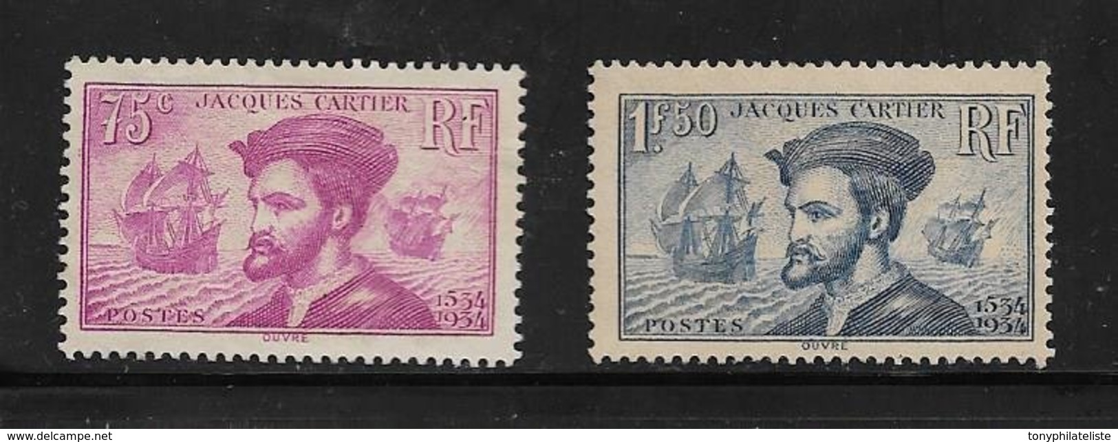 France Timbres De 1934 N°296/97  Neuf **  Cote 220€  Voir Scans - Neufs