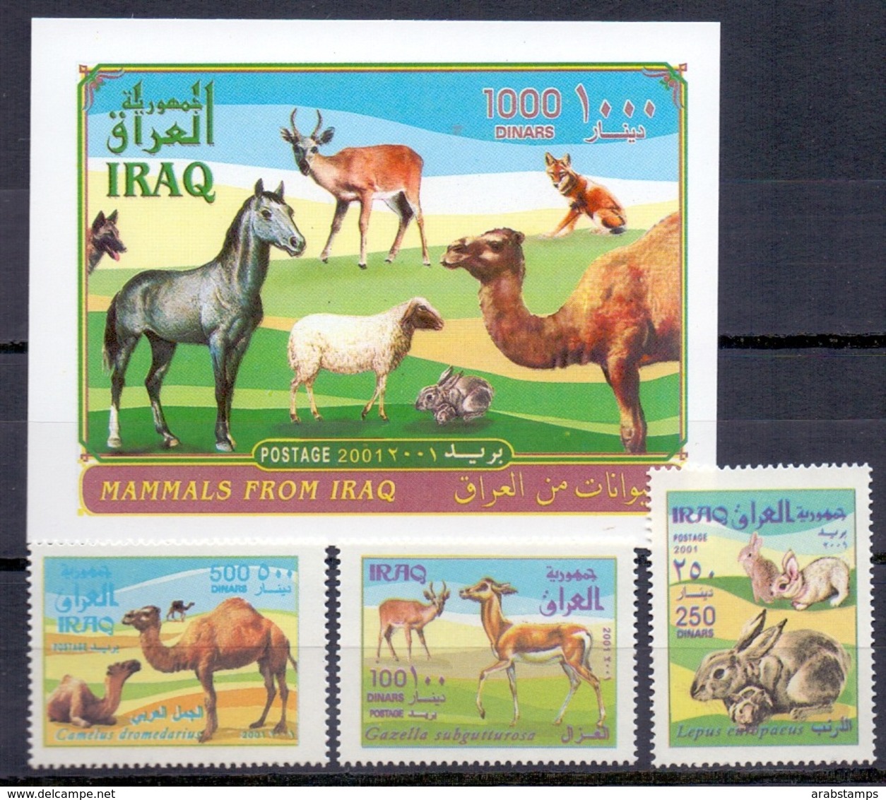 2001 IRAQ Complete Set 3 Values +1 Souvenir Sheets MNH S.G.No.2117-2119 - Iraq