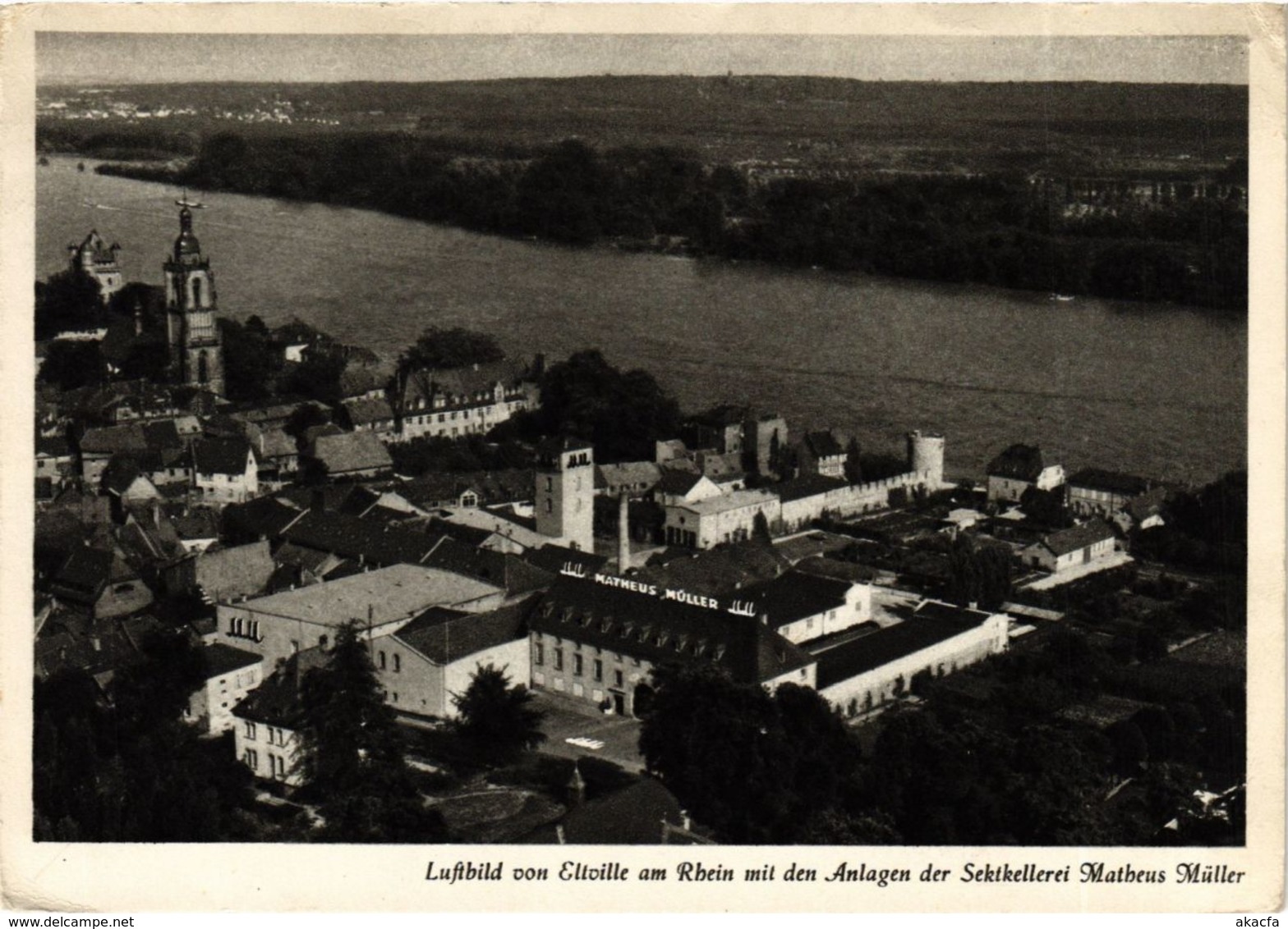 CPA AK Eltville Am Rhein - Luftbild - Sektkellerei Matheus M. GERMANY (859642) - Eltville