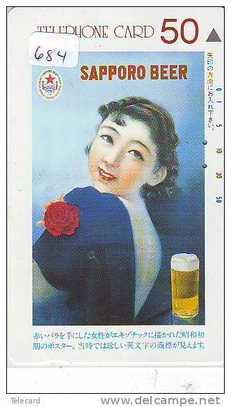 Télécarte JAPON * BEER * BIER (684) TELEFONKARTE * JAPAN PHONECARD * BIERE * CERVEZA * - Publicité